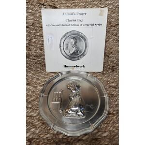 Vintage Goebel Hummel 1975 2nd Edition Metal Plate A Child's Prayer, Charlot Byj